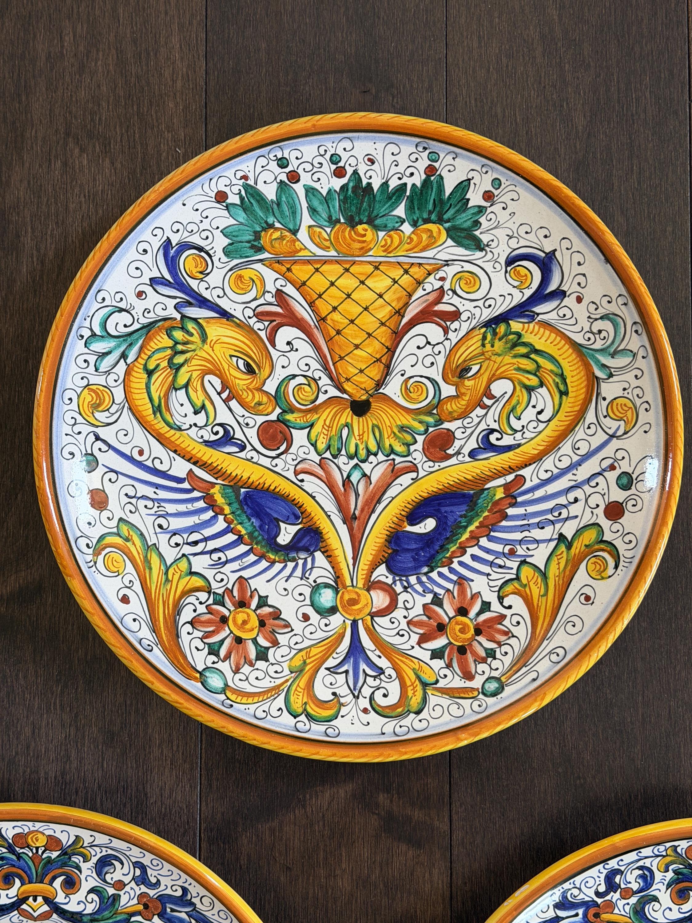 タオルミーナ デルータ 陶器 モザイク皿 イタリア 飾り皿 Deruta Italian Pottery - Etsy