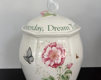 Lenox Butterfly Meadow Sentiment 9.5" Cookie Jar