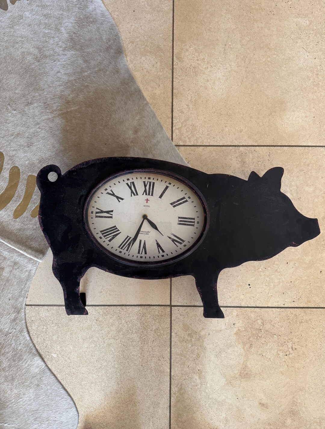 Large Vintage Hotel Lancaster Metal Pig Clock Country Style - Etsy