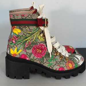 Gucci Flora Gucci Floral Combat Boots SHOES Not Your Regular Closet