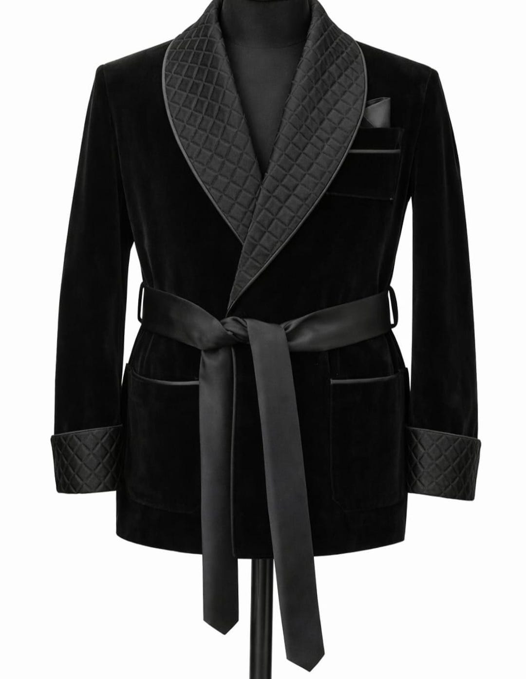 Mens Velvet Robe, Luxury Smoking Jacket, Groom Gift, Wedding Night Robe ...