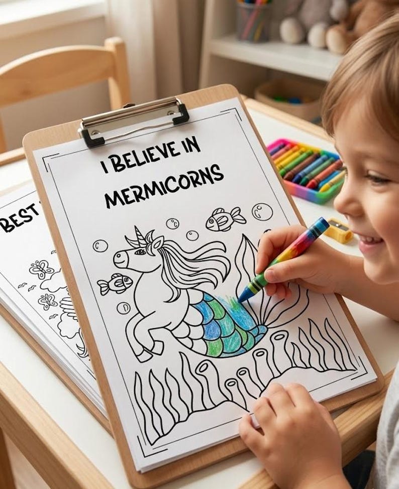 Unicorn Coloring Book PDF | Printable Fantasy Pages for Kids (digital ...