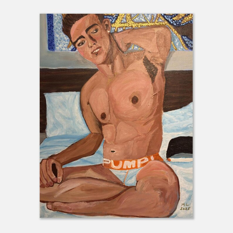 Gay Male Art: College Jock Aluminum Print - LGBTQ+ Inclusive (18x24) image 5