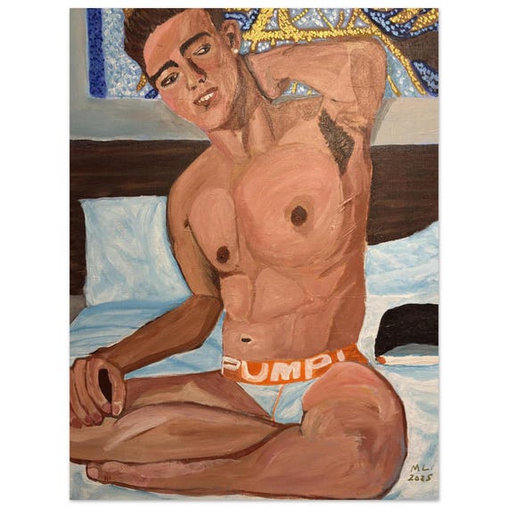 Gay Male Art: College Jock Aluminum Print - LGBTQ+ Inclusive (18x24)