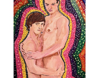 Cosmic Family Portrait - Gay Male Wall Art - Mature Aluminum Print