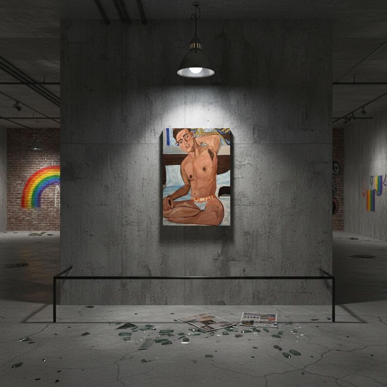Gay Male Art: College Jock Aluminum Print - LGBTQ+ Inclusive (18x24) image 11