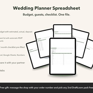 Wedding Planner Spreadsheet Excel Google Sheets | Budget, Guest List, RSVP Timeline (Digital Download)