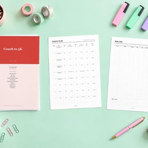 Couch to 5K Training Plan Printable | 9 Week Beginner Running Plan, Run Log Pages (Digital Download)