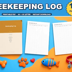 Beekeeping Log Printable | Hive Inspection Record, Queen Brood Stores Temper (Digital Download)