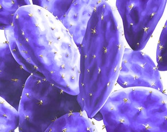 Blue Cactus 4. 18 x 24. Digital Print
