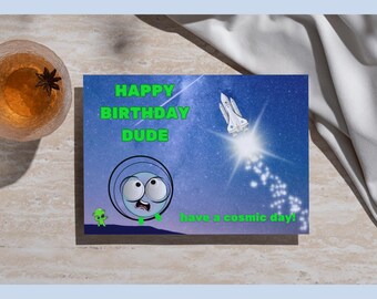 boys birthday Note card - space dude