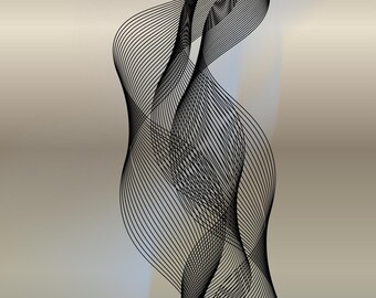 Wall art linear digital print