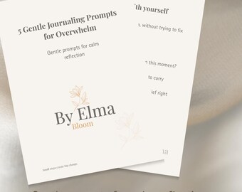 5 łagodnych wskazówek do pisania dziennika w przypadku przytłoczenia – plik PDF do druku – Spokojna refleksja