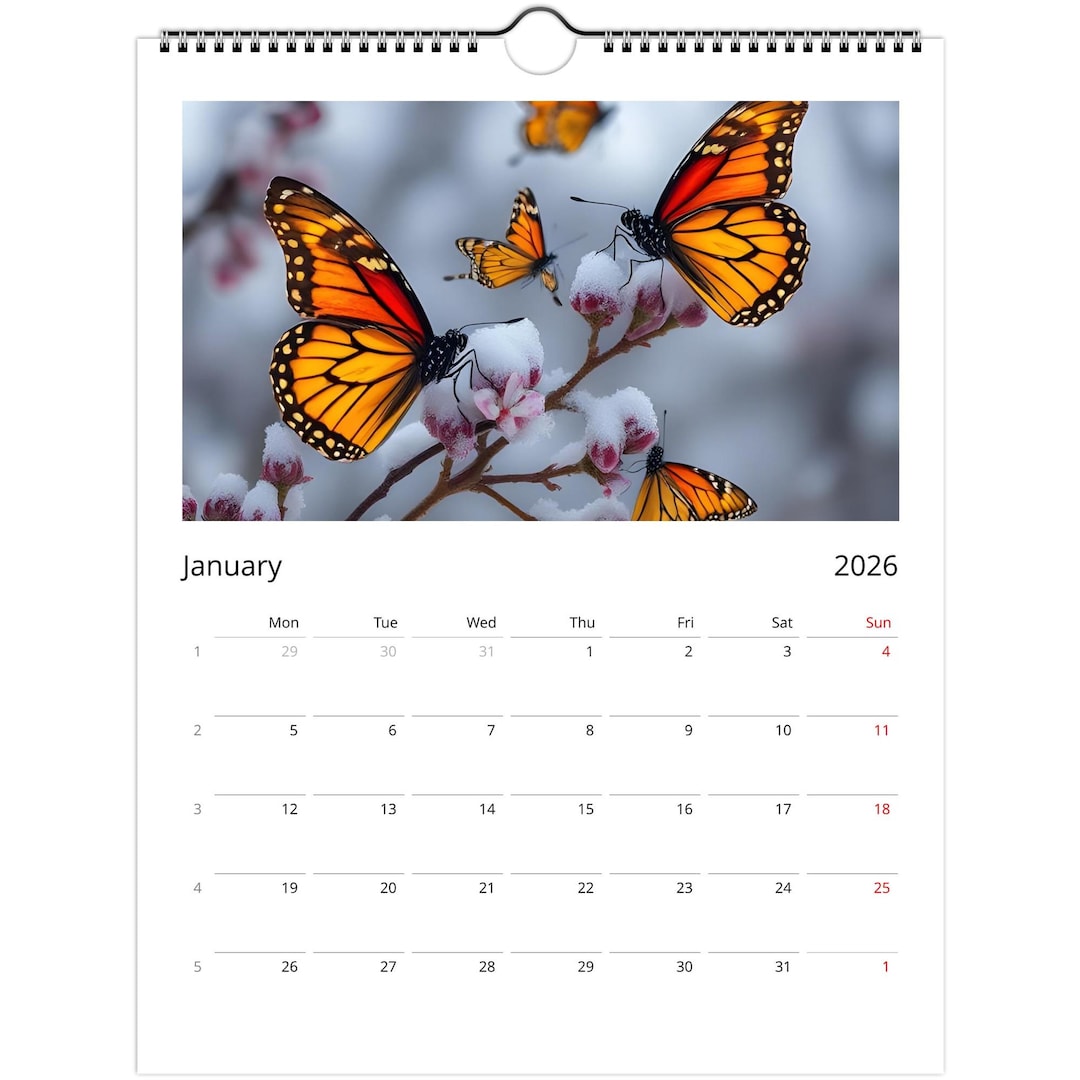 Butterfly Calendar - Etsy
