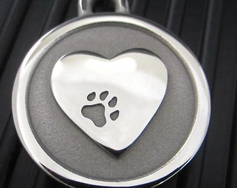 Large Stainless Steel Heart ID Tag