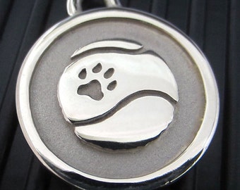 Large Stainless Steel Tennis Ball Pet ID Tag