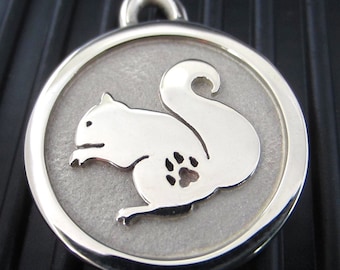 Medium Stainless Steel Squirrel Engraved Pet ID Tag