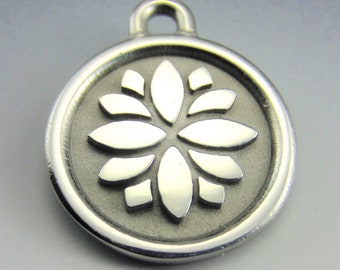 Small Stainless Steel Lotus Flower Dog ID Tag