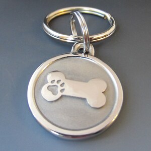 Small Stainless Steel Bone Engraved Pet Memorium Keychain