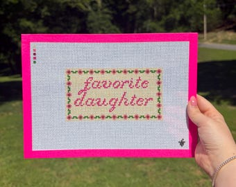 Favorite Daughter Hand Painted Needlepoint Canvas