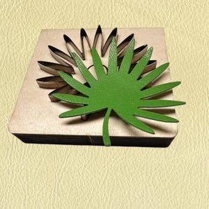 Palm Leaf Leather Cutting Die, Tropical Fan Leaf Steel Rule Wood Die, DIY Green Leaf Pendant Leathercraft Mold