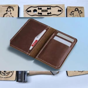 DIY Leather Craft Punch Tool Set with Pattern Dies for Simple Wallet Card Holder Making