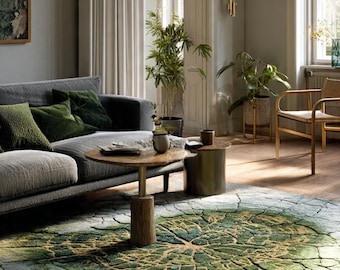 Moos-Gras-Teppich: 3D-Kieselblasen-Design, von der Natur inspiriertes Bodendekor