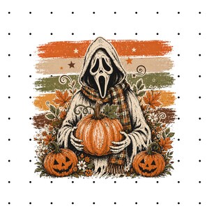 Ghostface Fall Coffee PNG, Halloween Latte Shirt Design, Autumn Spooky Season Sublimation, Pumpkin Horror PNG, Vintage Halloween PNG