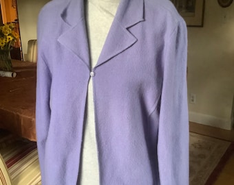 Soft Lilac Boiled Wool Jacket. Timeless Classic. Size M/L.