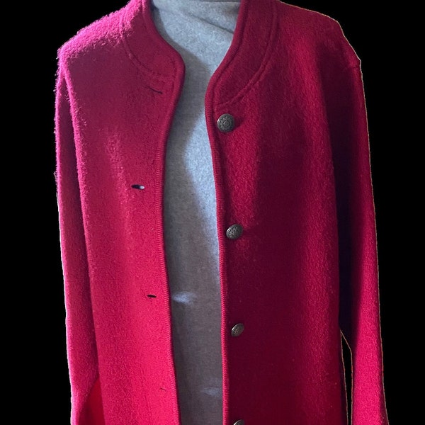 Red Boiled Wool Etsy