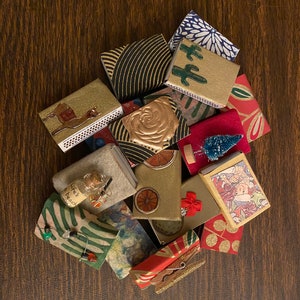 Handmade Matchbox Magnets - set of 16 Assorted