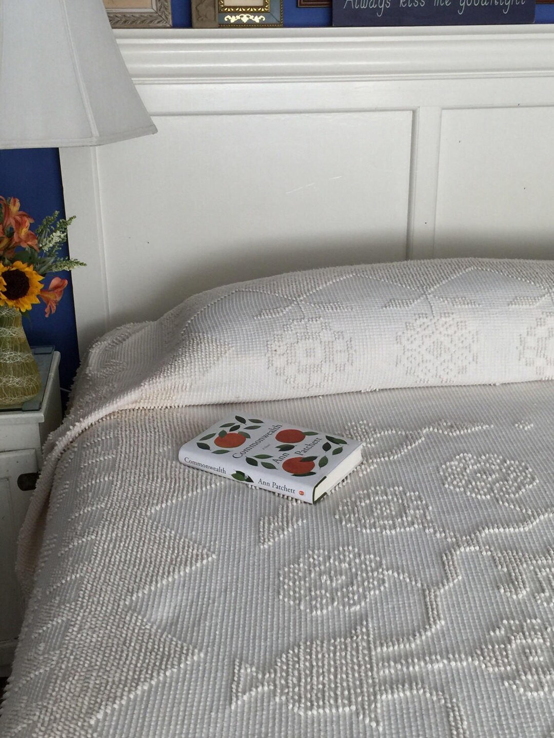 Bates Hobnail Bedspread From Maine With Fringe & Center Flower Etsy