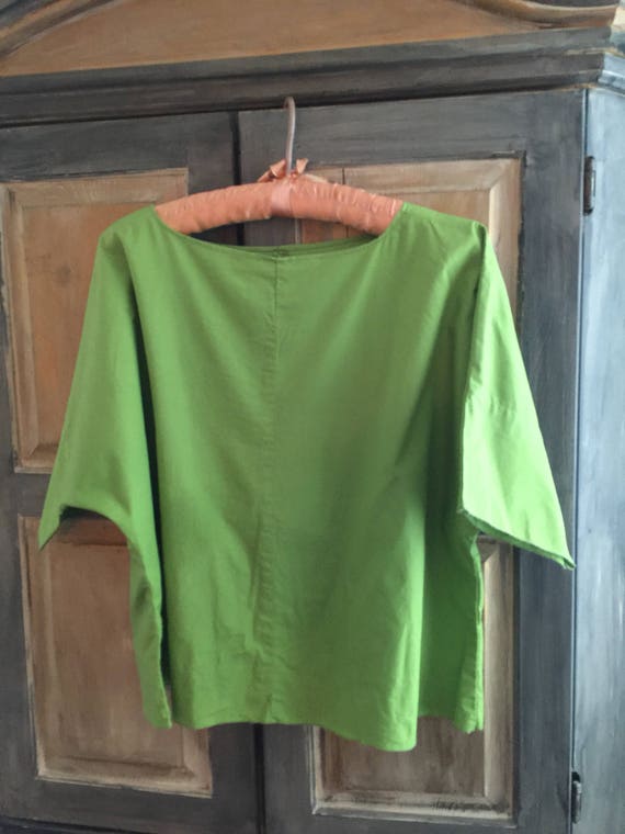 Japanalia Boutique Apple Green Cotton Pullover To… - image 1