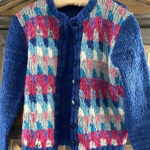 Soft Dombaya Cardigan in Bold & Pretty Pastels. Size Medium. All Season Sweater.