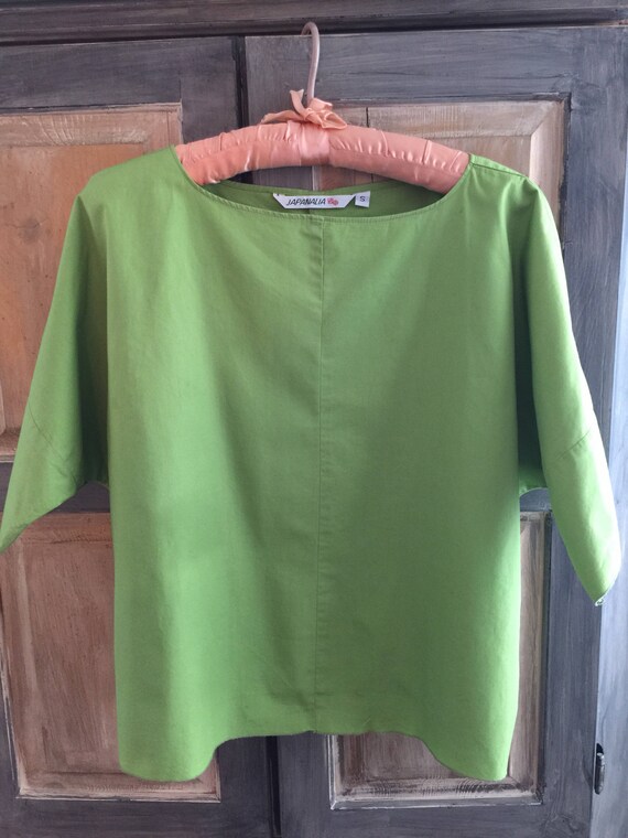 Japanalia Boutique Apple Green Cotton Pullover Top
