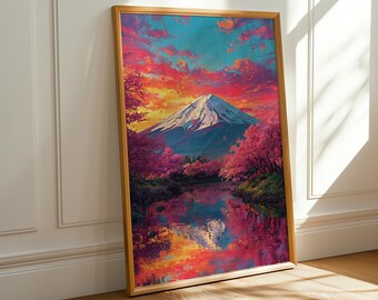 Mount Fuji painting art print - Japanese wall art