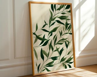 Green plant wall art - Nature wall art - Botanical wall art - High quality modern wall art - leaf wall art - Giclée - Home wall decor