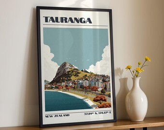 Tauranga Wall Art, New Zealand Print, Travel Poster, Travel Gift