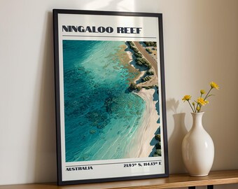 Ningaloo Reef Wall Art, Australia Print, Travel Poster, Travel Gift