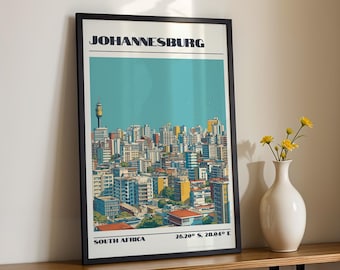 Johannesburg Wall Art, South Africa Print, Travel Poster, Travel Gift