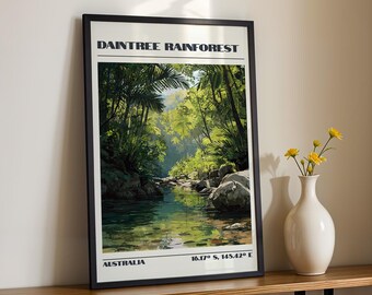 Daintree Rainforest Wall Art, Australia Print, Travel Poster, Travel Gift