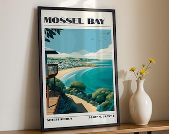 Mossel Bay Wall Art, South Africa Print, Travel Poster, Travel Gift