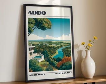 Addo Wall Art, South Africa Print, Travel Poster, Travel Gift