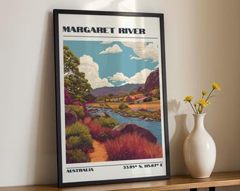 Margaret River Wall Art, Australia Print, Travel Poster, Travel Gift