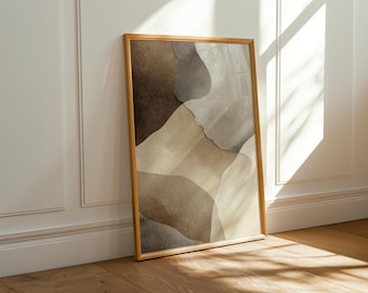 Abstract Beige Art Print, Modern Neutral Wall Decor