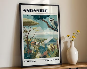 Andasibe Wall Art, Madagascar Print, Travel Poster, Travel Gift