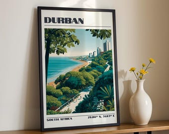 Durban Wall Art, South Africa Print, Travel Poster, Travel Gift