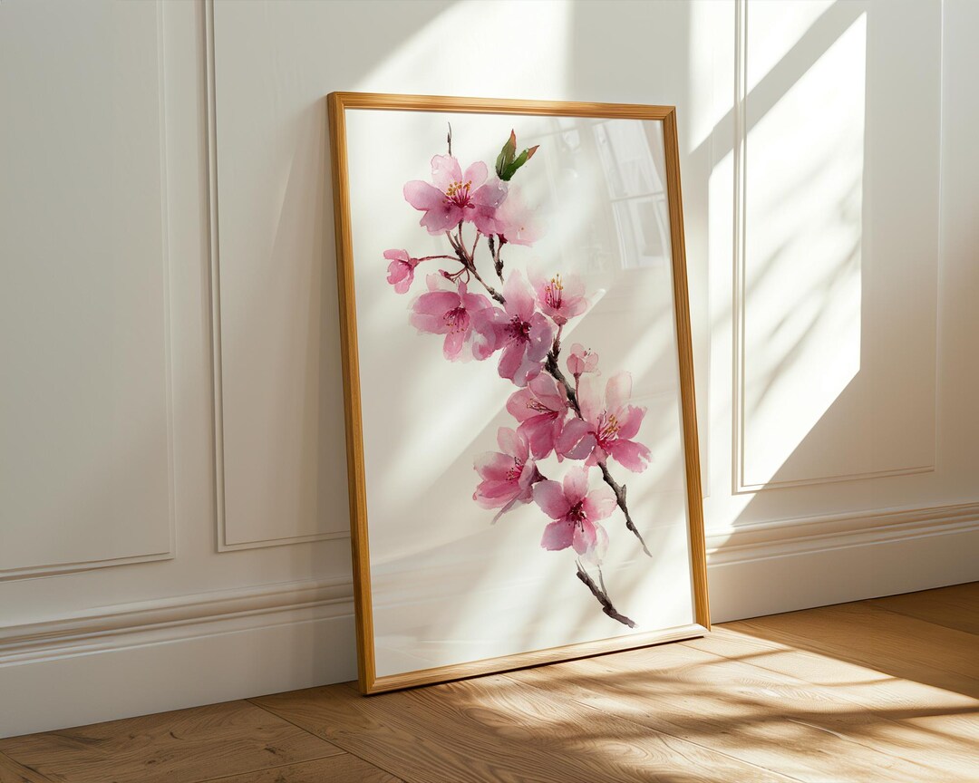 Cherry Blossom Pink Art Print - Japanese Wall Art - Etsy