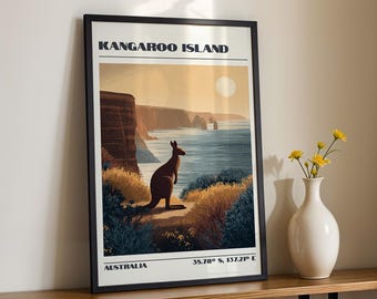 Kangaroo Island Wall Art, Australia Print, Travel Poster, Travel Gift