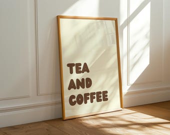 Tea and Coffee Art Print, Modern Kitchen Wall Decor